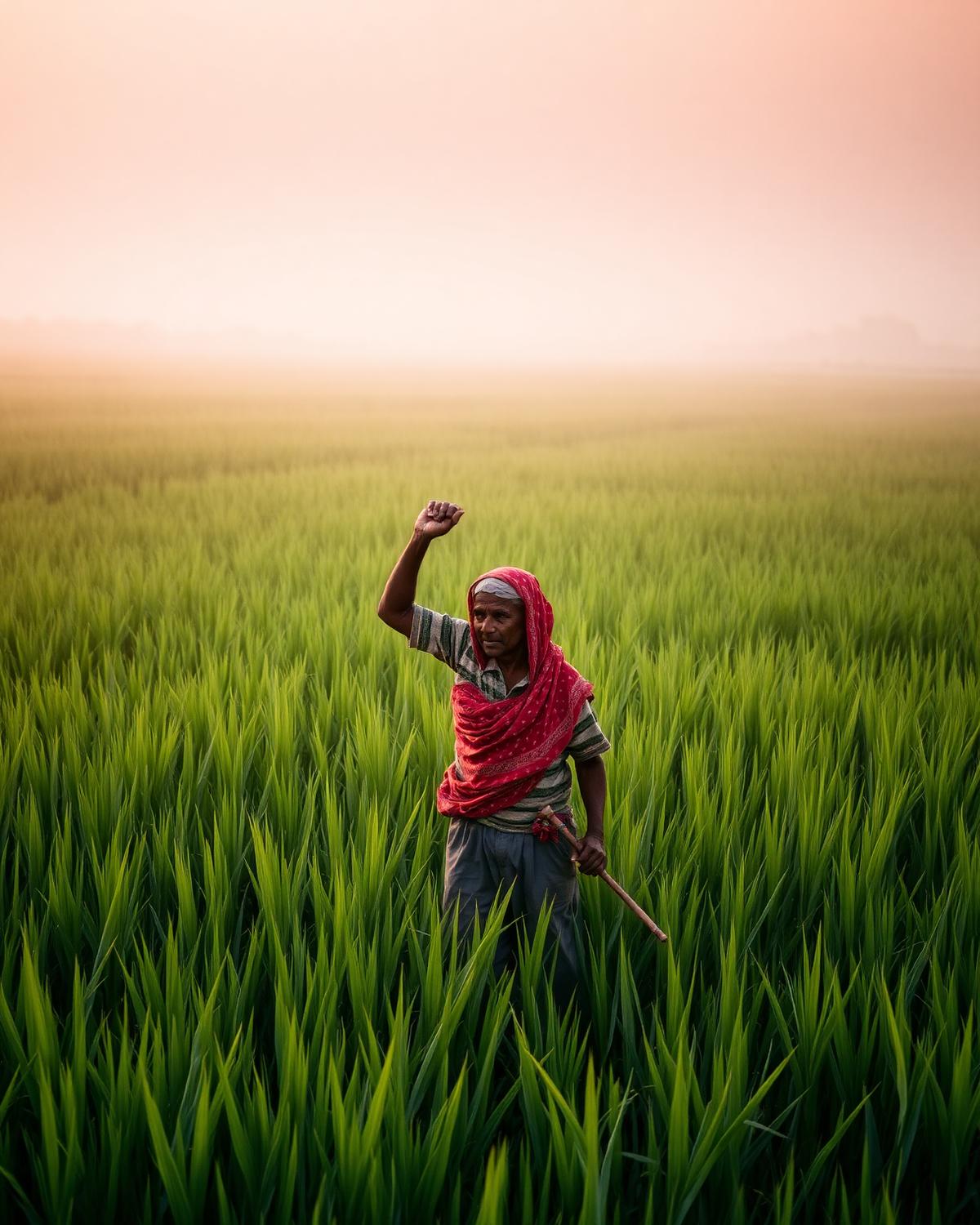 Bihari farmer at dawn